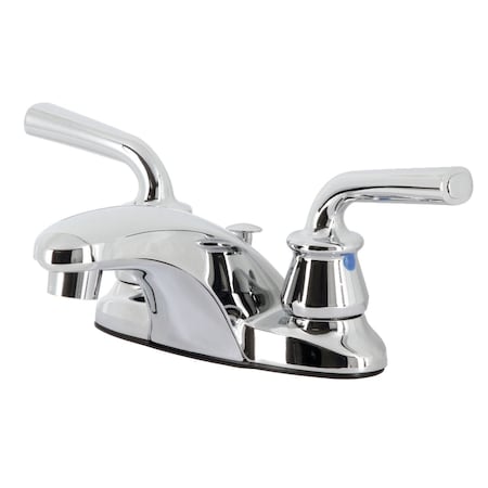 Kingston Brass 4" Centerset Bathroom Faucet with Brass Pop-Up, Polished Chrome KB621RXLB